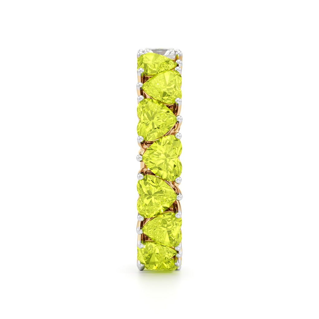 DualTone Heart Radiant Cut Eternity Band