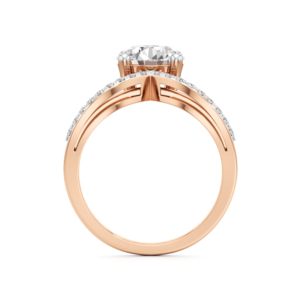 Modern Crisscross Diamond Engagement Ring