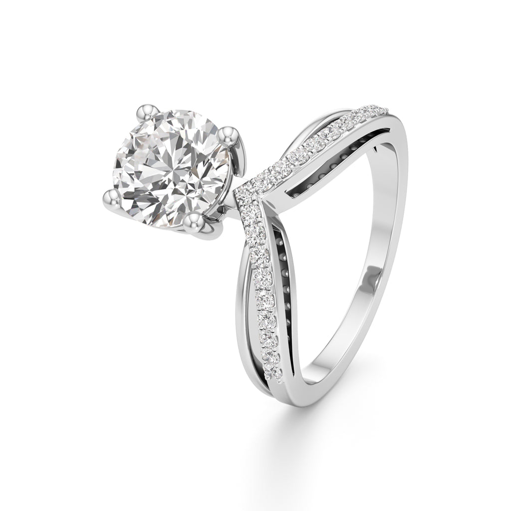 Modern Crisscross Diamond Engagement Ring