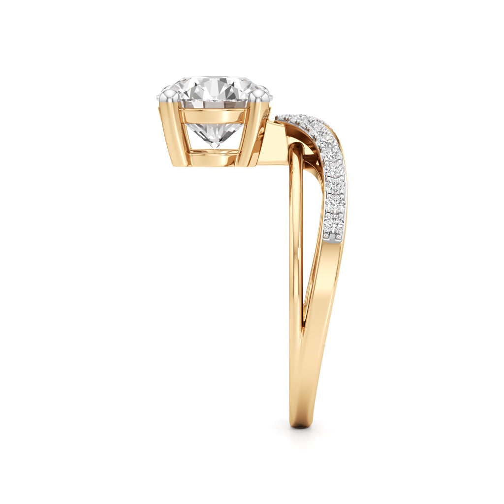 Modern Crisscross Diamond Engagement Ring