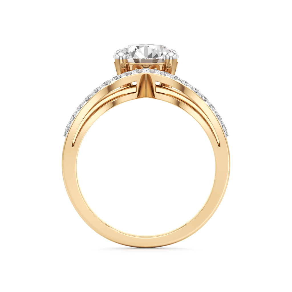 Modern Crisscross Diamond Engagement Ring