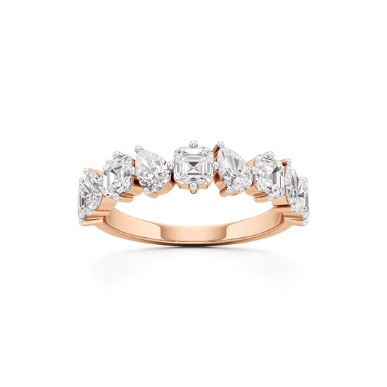 Mixed-Cut Diamond Half Eternity Band