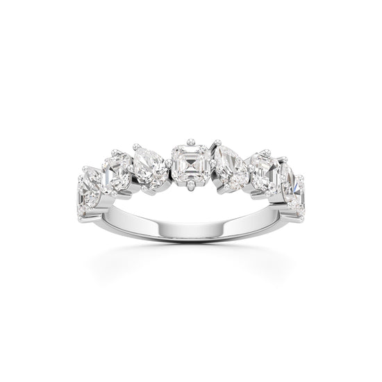 Mixed-Cut Diamond Half Eternity Band
