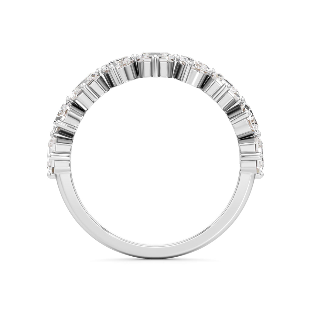 Mixed-Cut Diamond Half Eternity Band