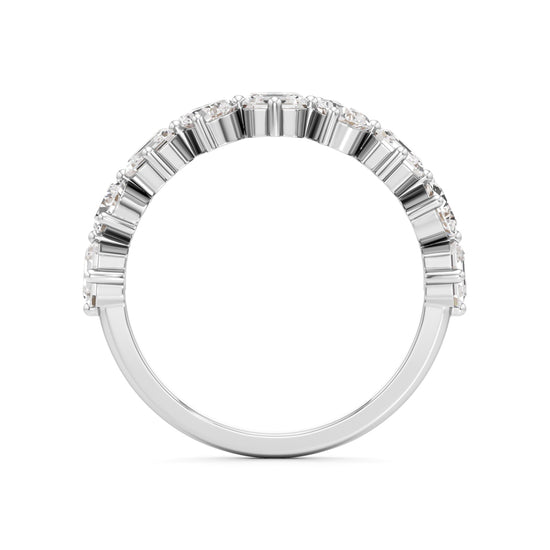 Mixed-Cut Diamond Half Eternity Band