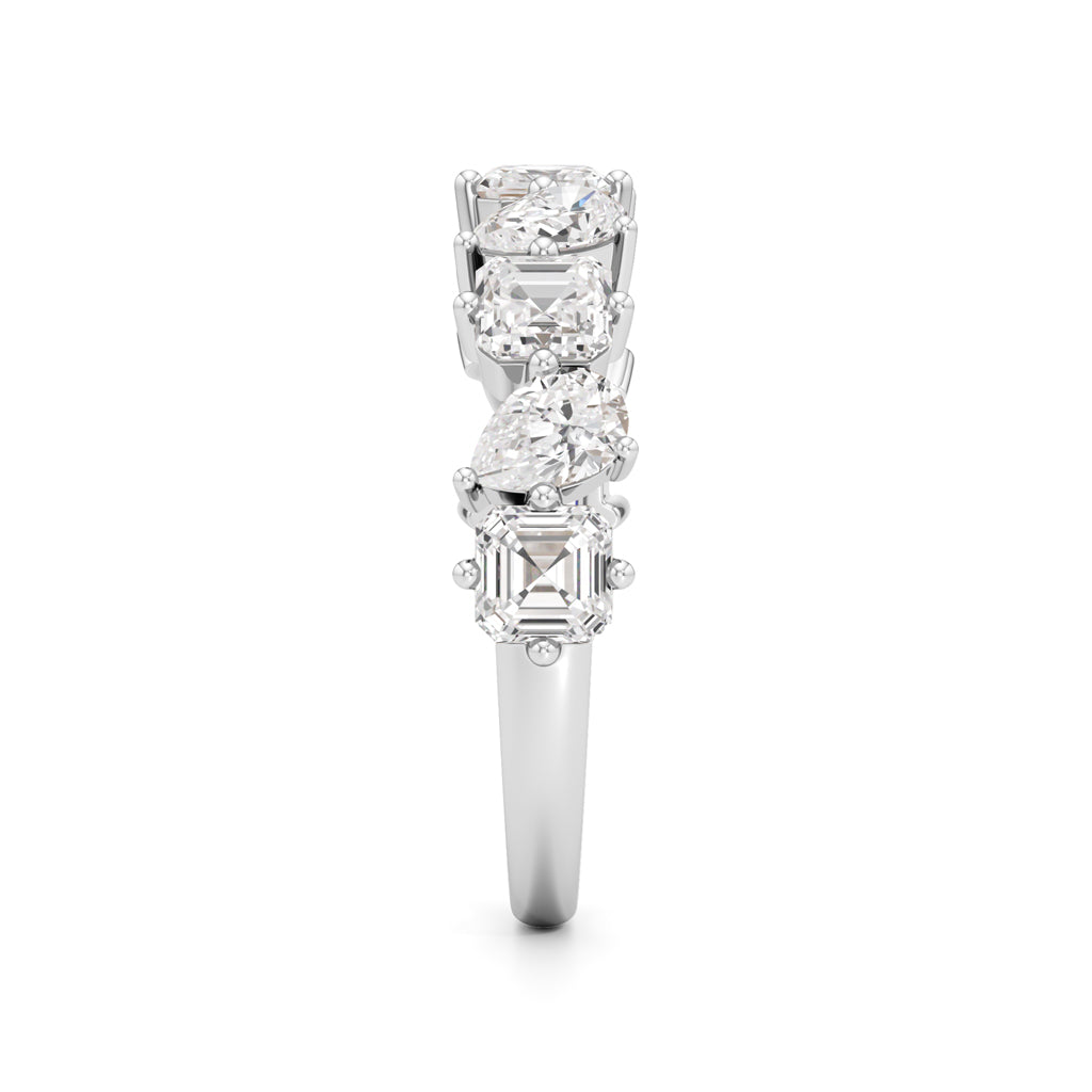 MixedCut Diamond Half Eternity Band