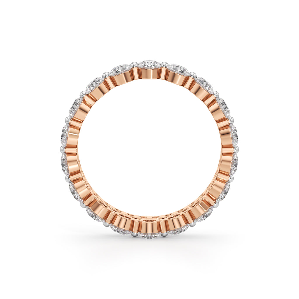 Double Row Pave Bezel Set Diamond Eternity Band