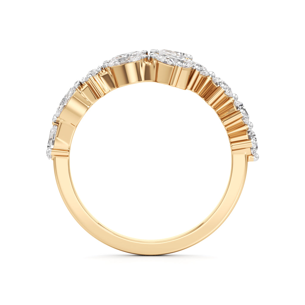 "Starlit Swirl" Multi-Cut Diamond Statement Ring