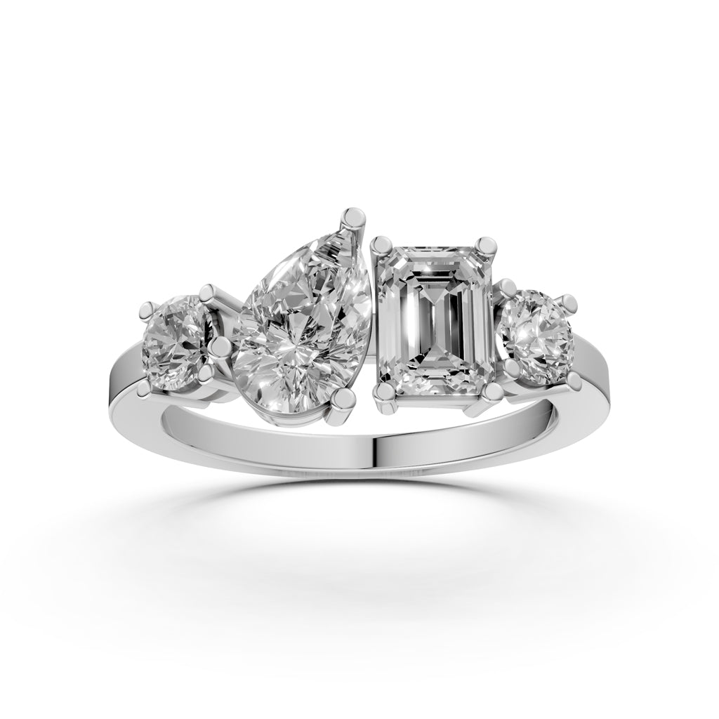 Mixed Cut Diamond Cluster Ring