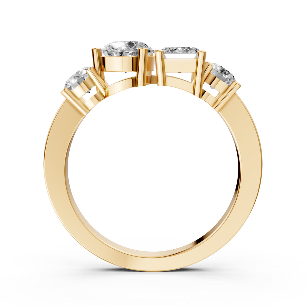 Mixed Cut Diamond Cluster Ring