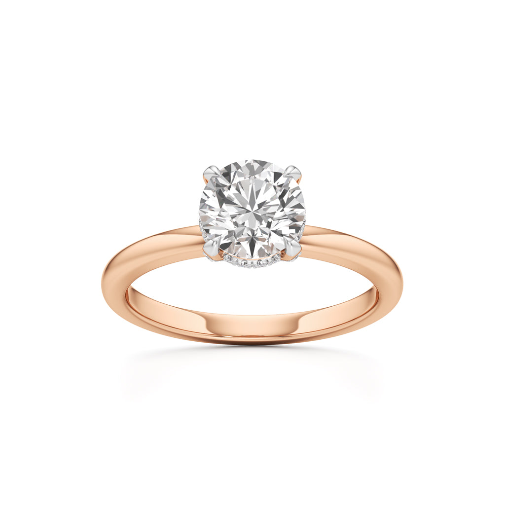 Elevated Diamond Set Solitaire Ring