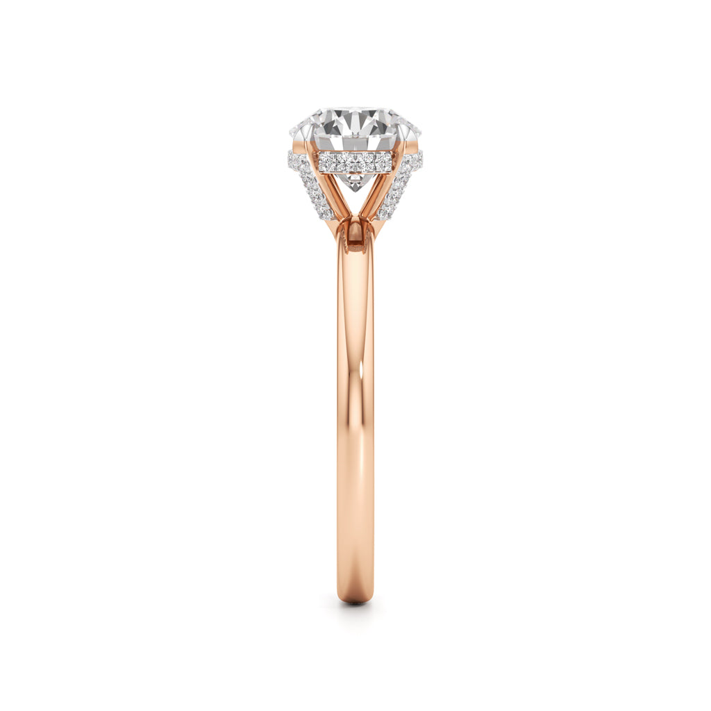Elevated Diamond Set Solitaire Ring