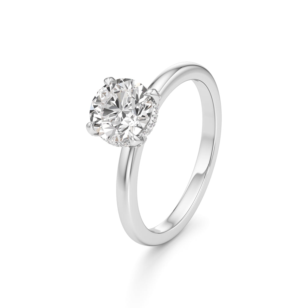 Elevated Diamond Set Solitaire Ring