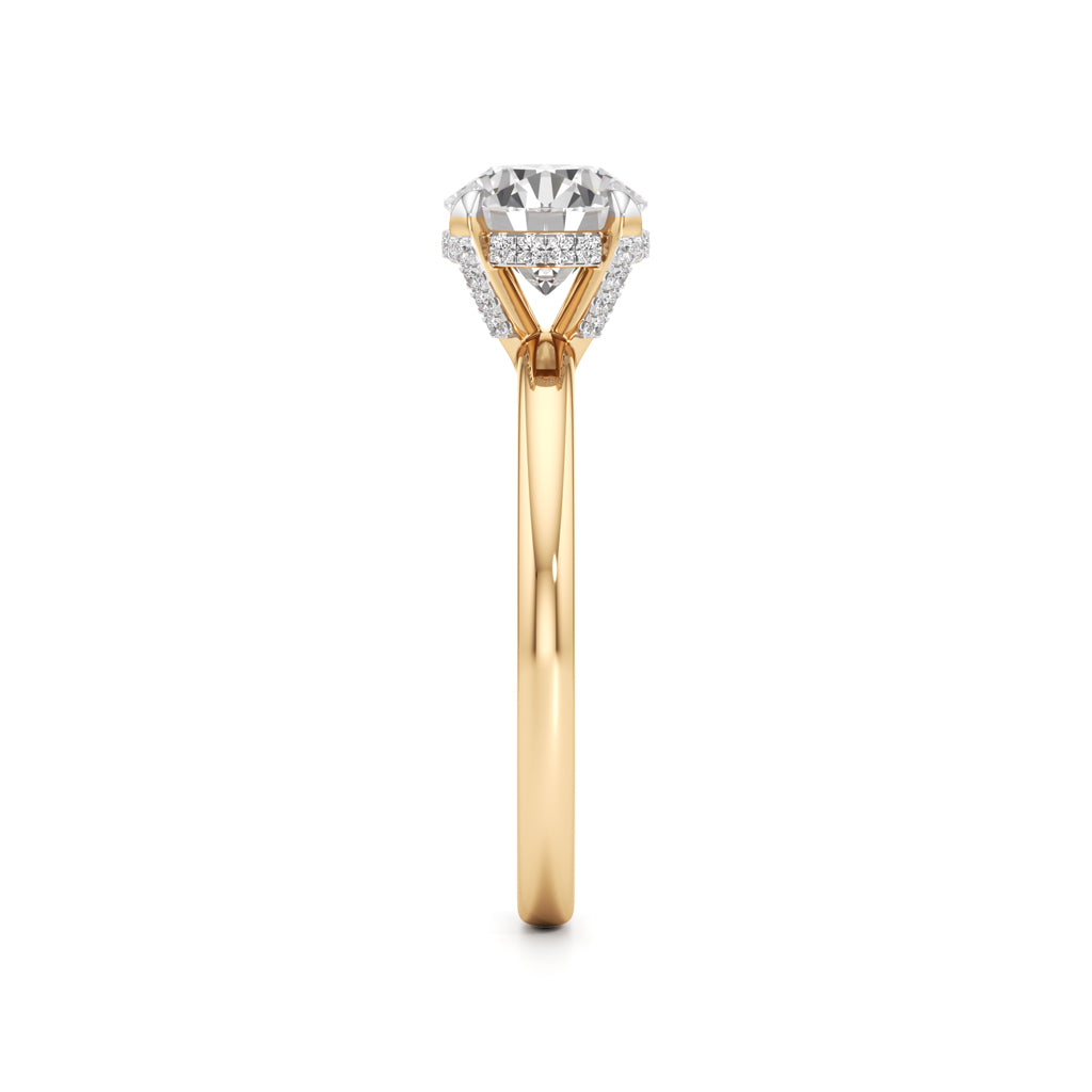 Elevated Diamond Set Solitaire Ring