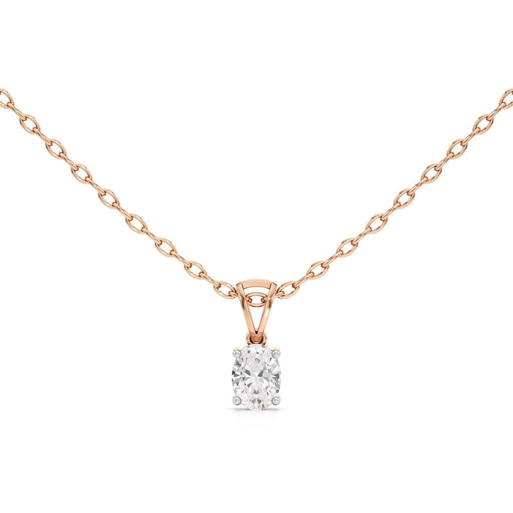 Eclipse 1Ct Oval Cut Solitaire Pendant