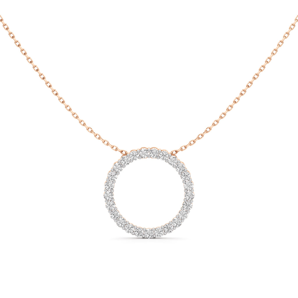 Joviana 1Ct Open Circle Round Cut Casual Pendant