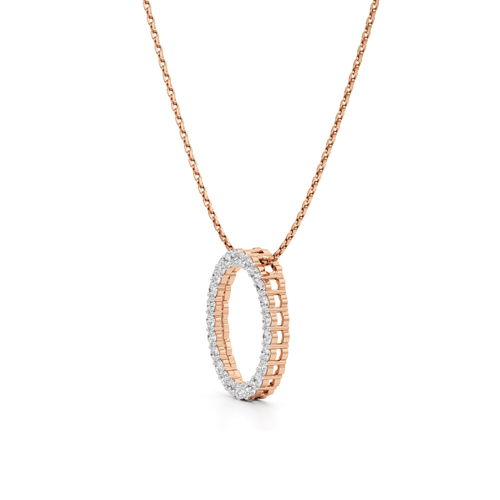 Joviana 1Ct Open Circle Round Cut Casual Pendant