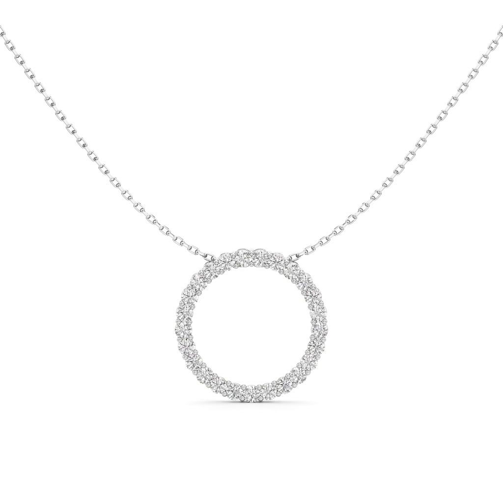 Joviana 1Ct Open Circle Round Cut Casual Pendant