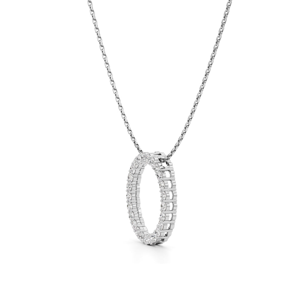 Joviana 1Ct Open Circle Round Cut Casual Pendant