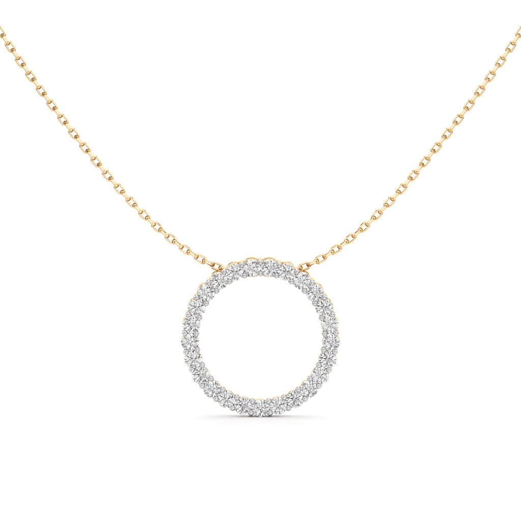Joviana 1Ct Open Circle Round Cut Casual Pendant