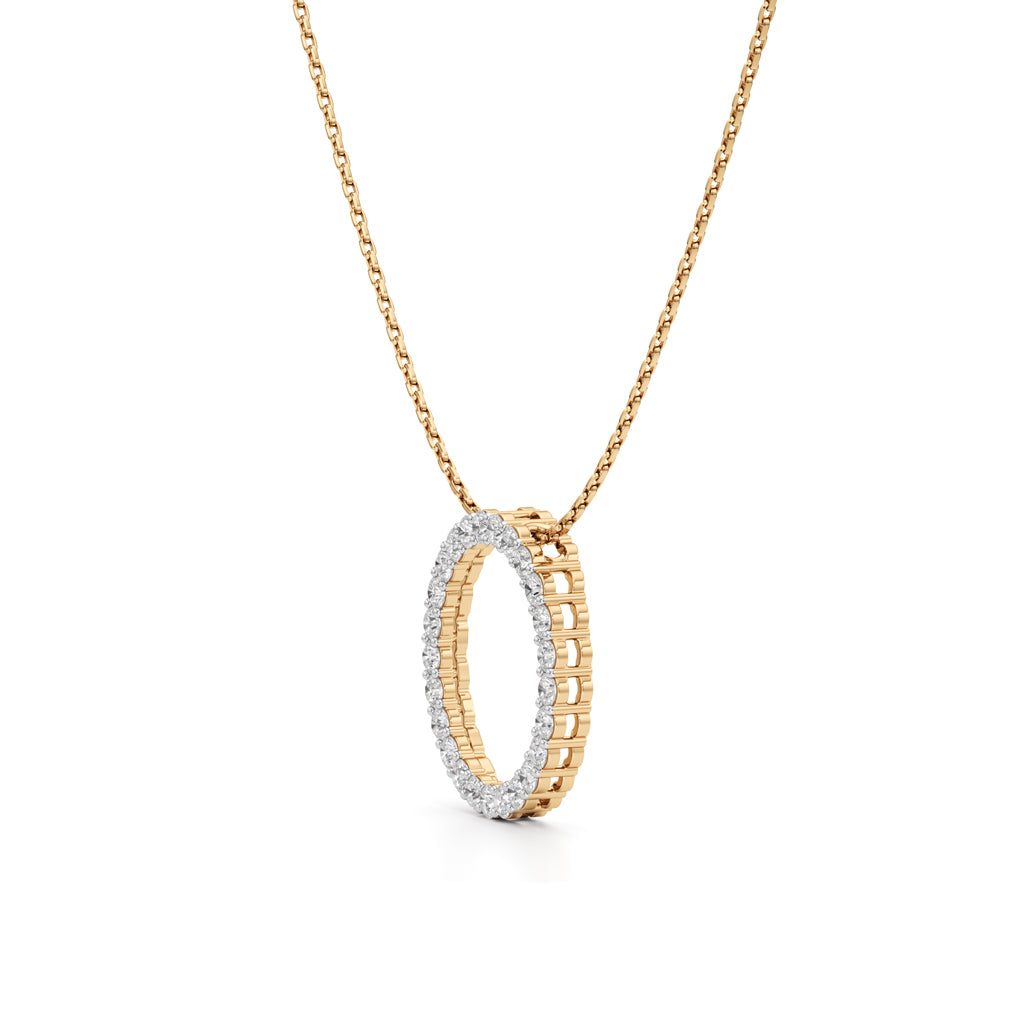 Joviana 1Ct Open Circle Round Cut Casual Pendant