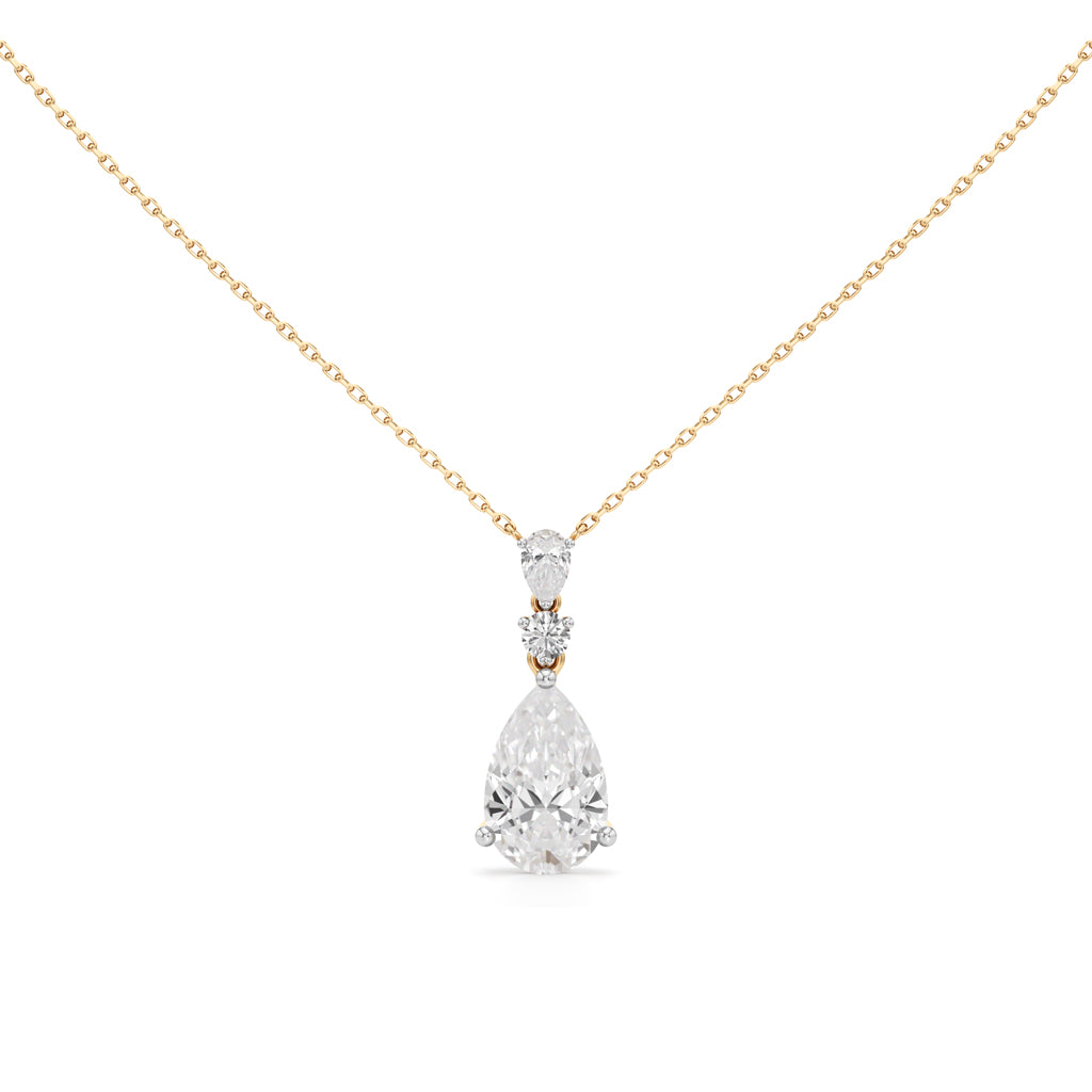 Hera 3.75Ct Three Prong Pear Cut Fancy Pendant