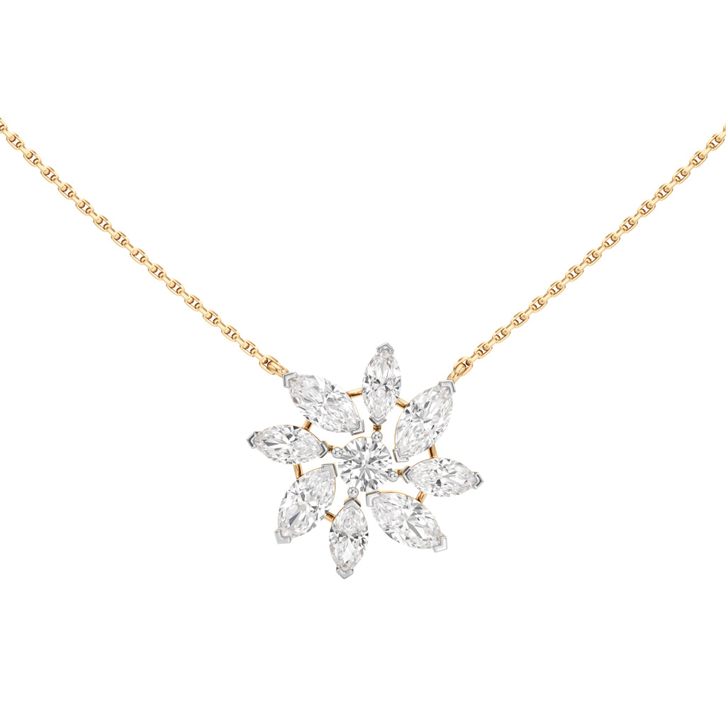 Orchid 2.75Ct Floral Round Cut Fancy Pendant