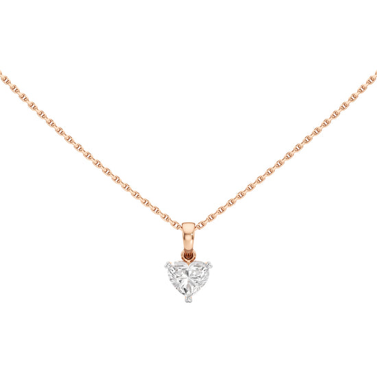 1Ct Heart Shape Solitaire Pendants