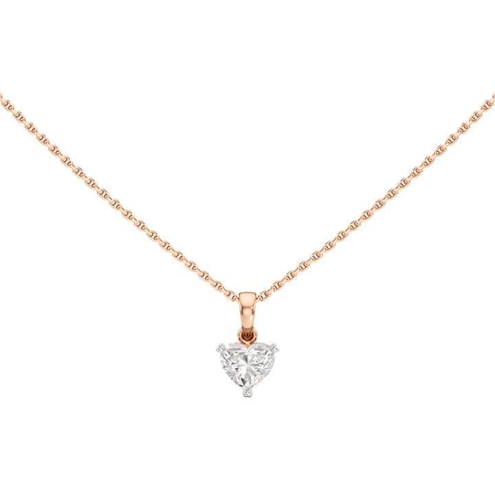 1Ct Heart Shape Solitaire Pendants