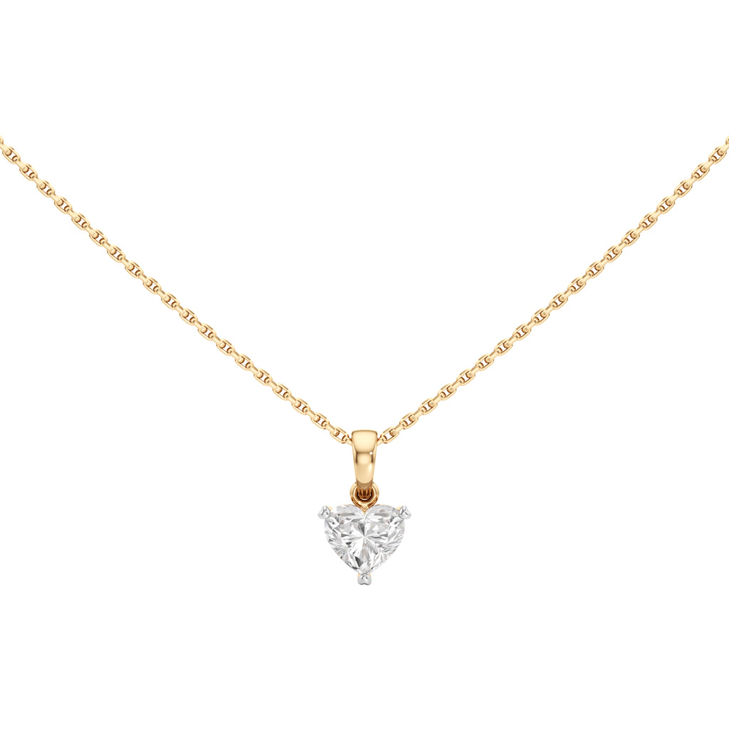 1Ct Heart Shape Solitaire Pendants