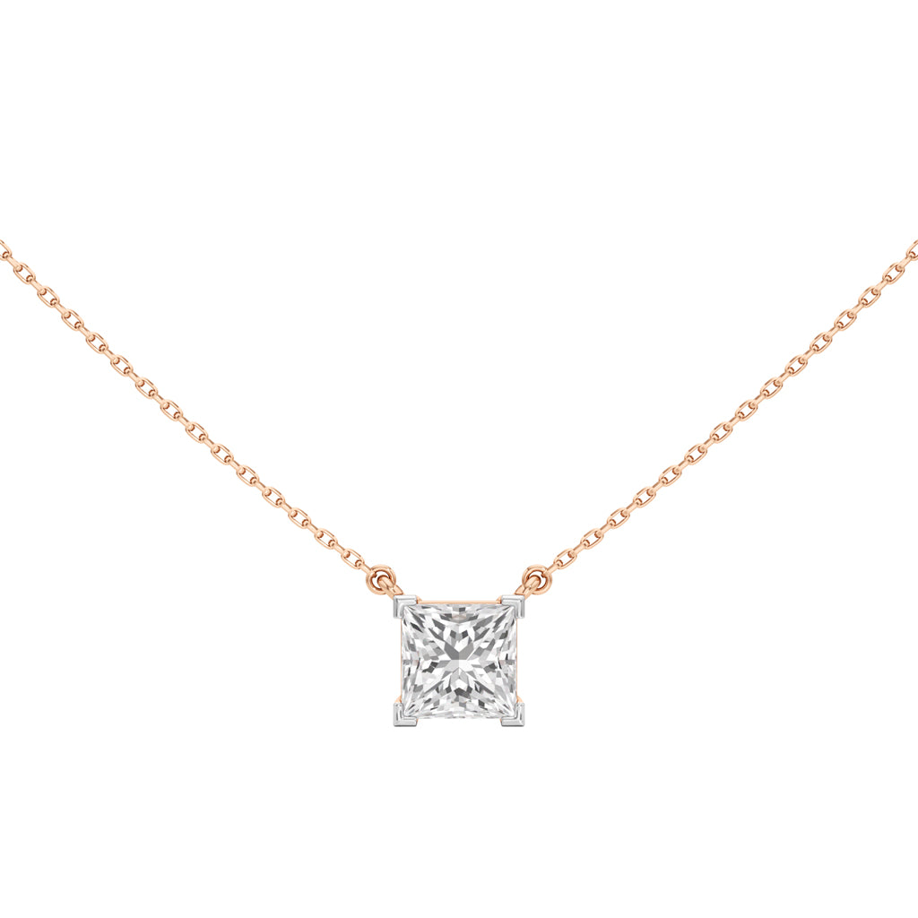 2.50Ct Princess Shape Solitaire Pendants