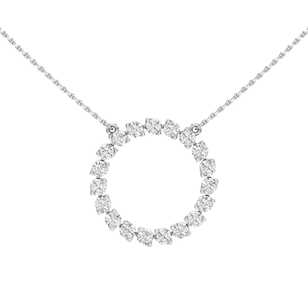 Juniper 2Ct Open Circle Round Cut Fancy Pendant