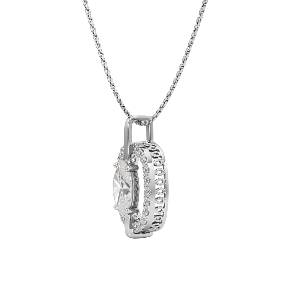 Uriah 3Ct Oval Cut Halo Pendant