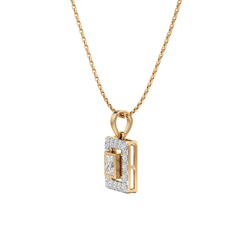 Alyndra 1.50Ct Princess Cut Halo Pendant