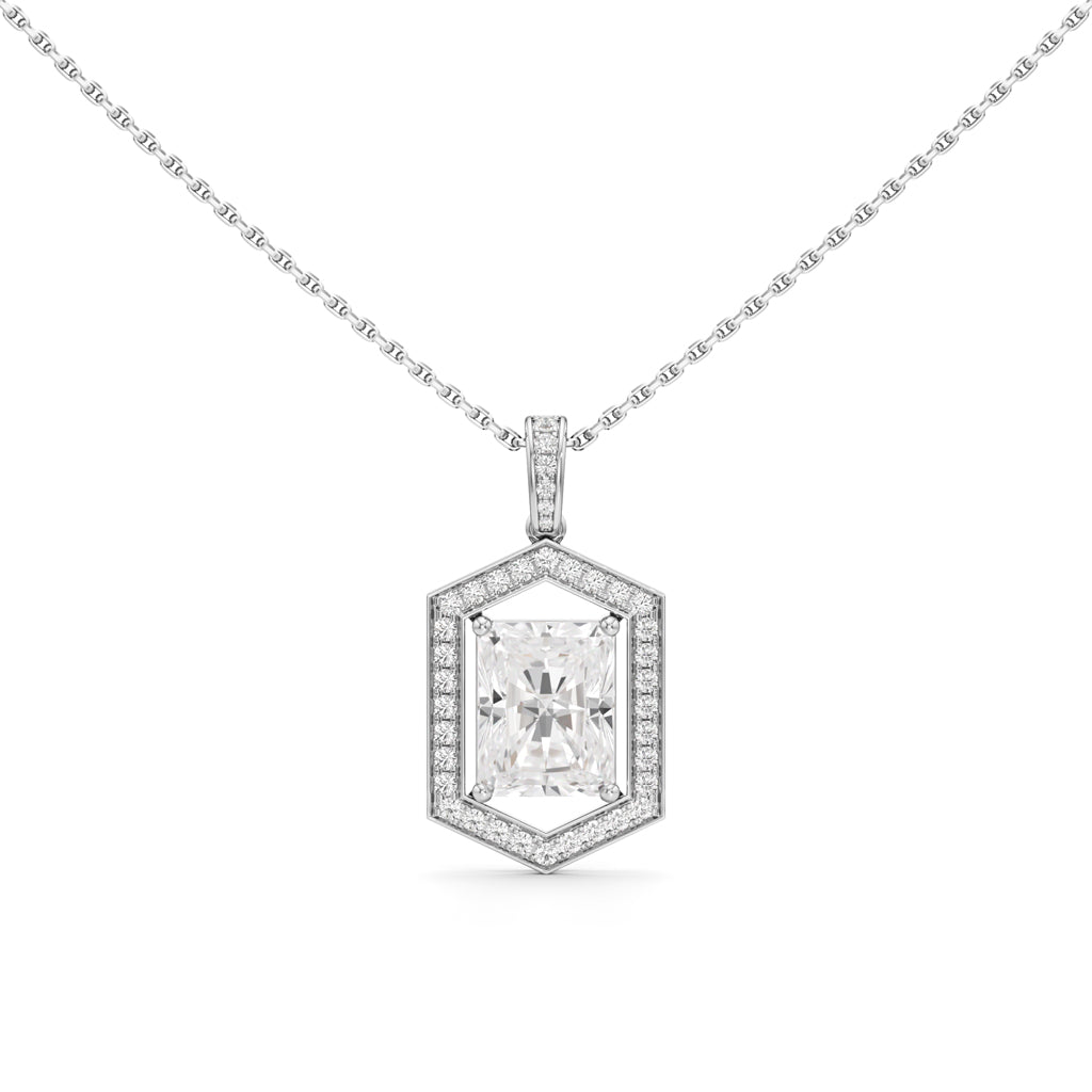 Valara 3.25Ct Radiant Cut Halo Pendant