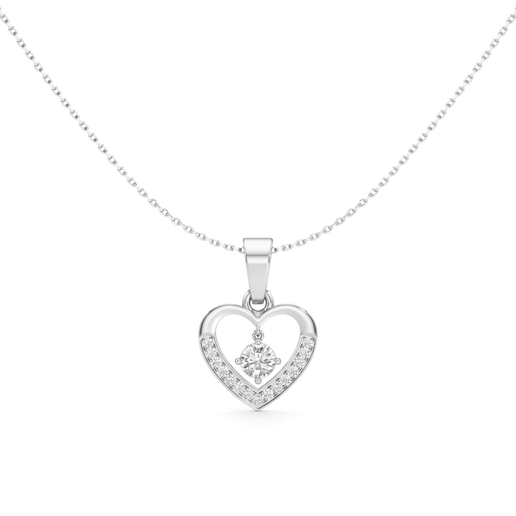 1.00Ct Round Shape Gold Casual Glow Pendant