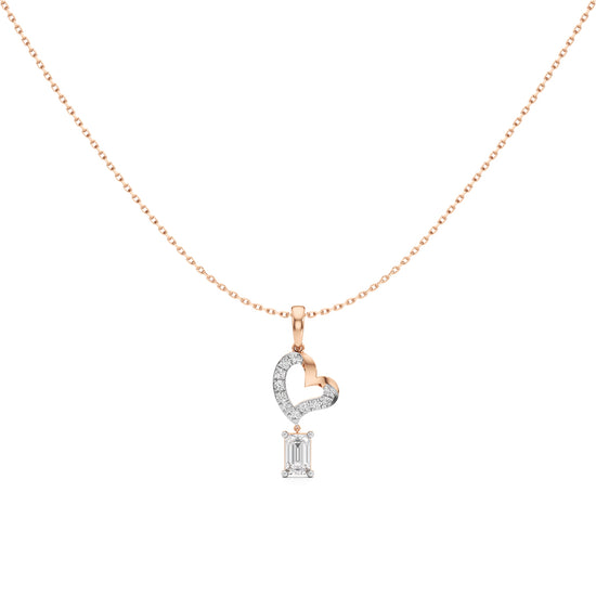 1.00Ct Emerald & Round Glow Pendant