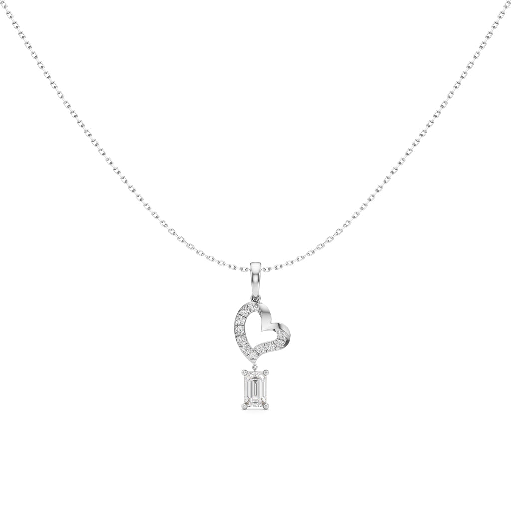 1.00Ct Emerald & Round Glow Pendant