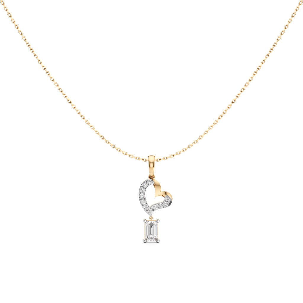 1.00Ct Emerald & Round Glow Pendant