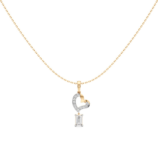 1.00Ct Emerald & Round Glow Pendant