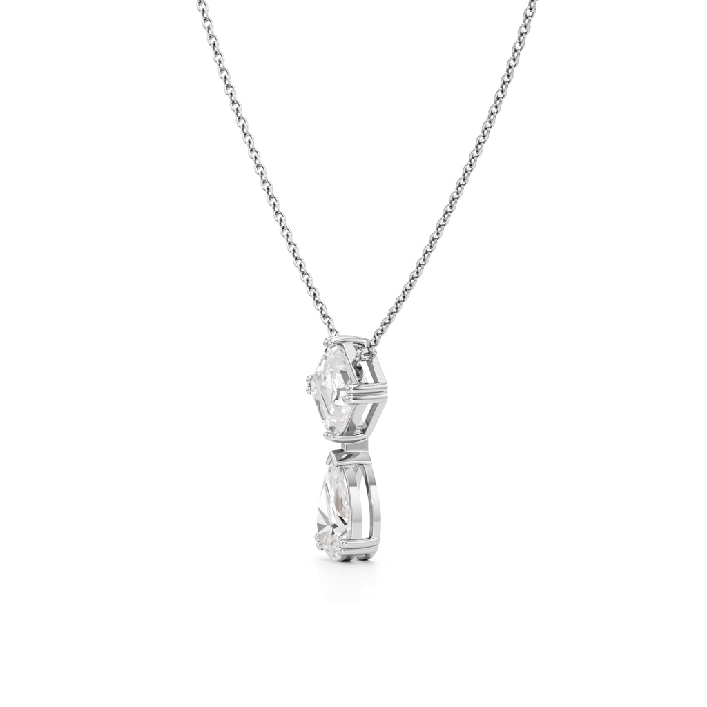 2.75 Ct Ascher & Pear Diamond Lumina Pendant