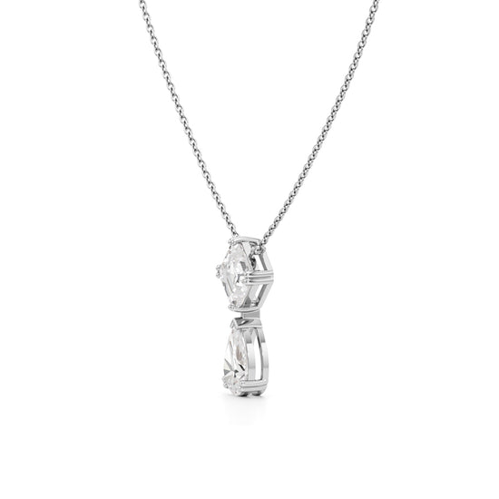 2.75 Ct Ascher & Pear Diamond Lumina Pendant