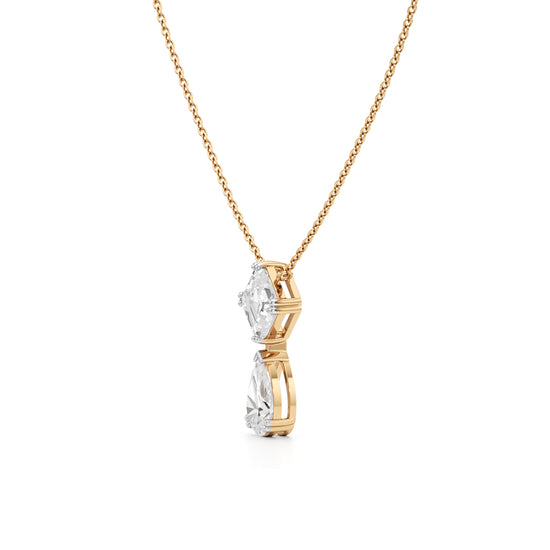 2.75 Ct Ascher & Pear Diamond Lumina Pendant