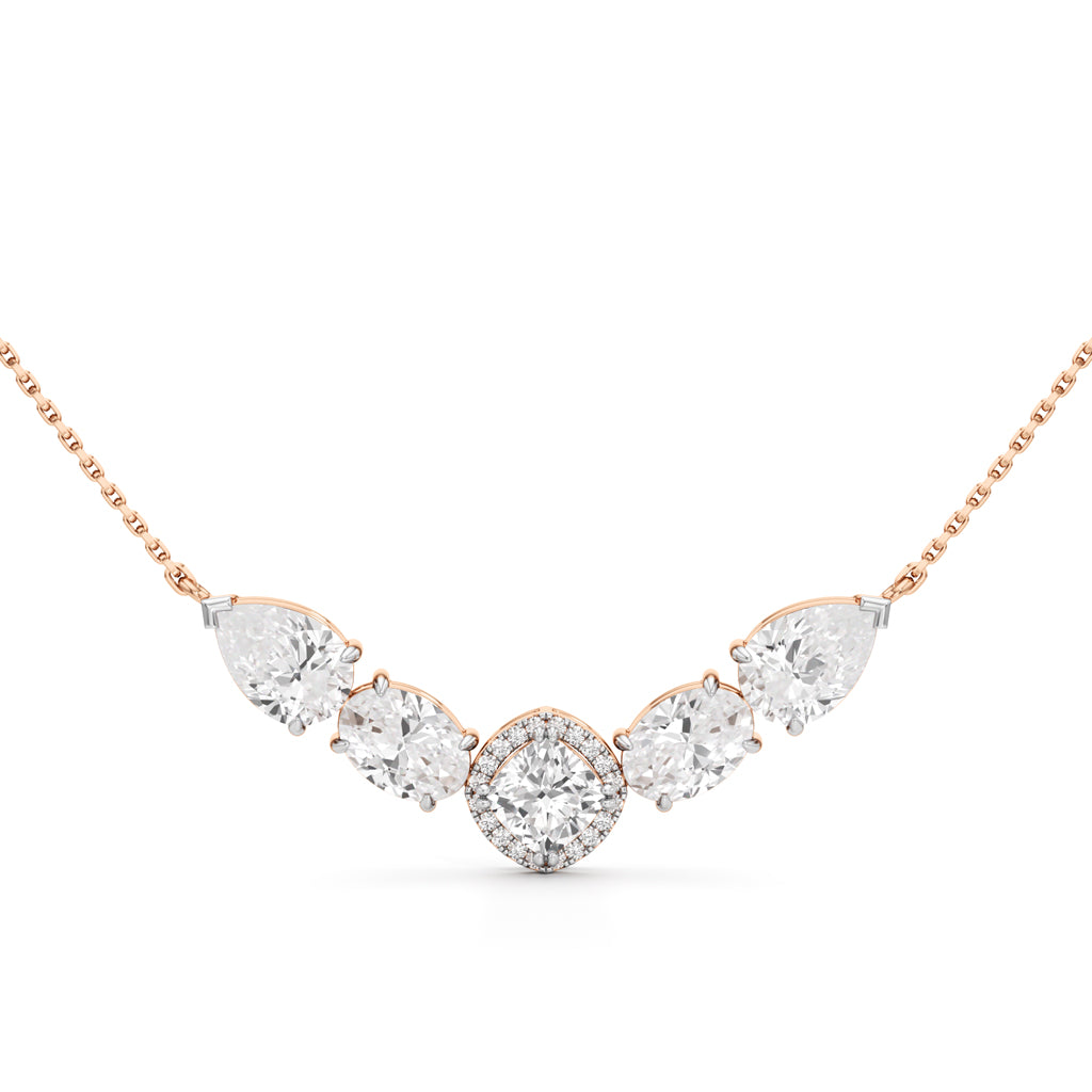 Celestia V-Curve Diamond Pendant Necklace