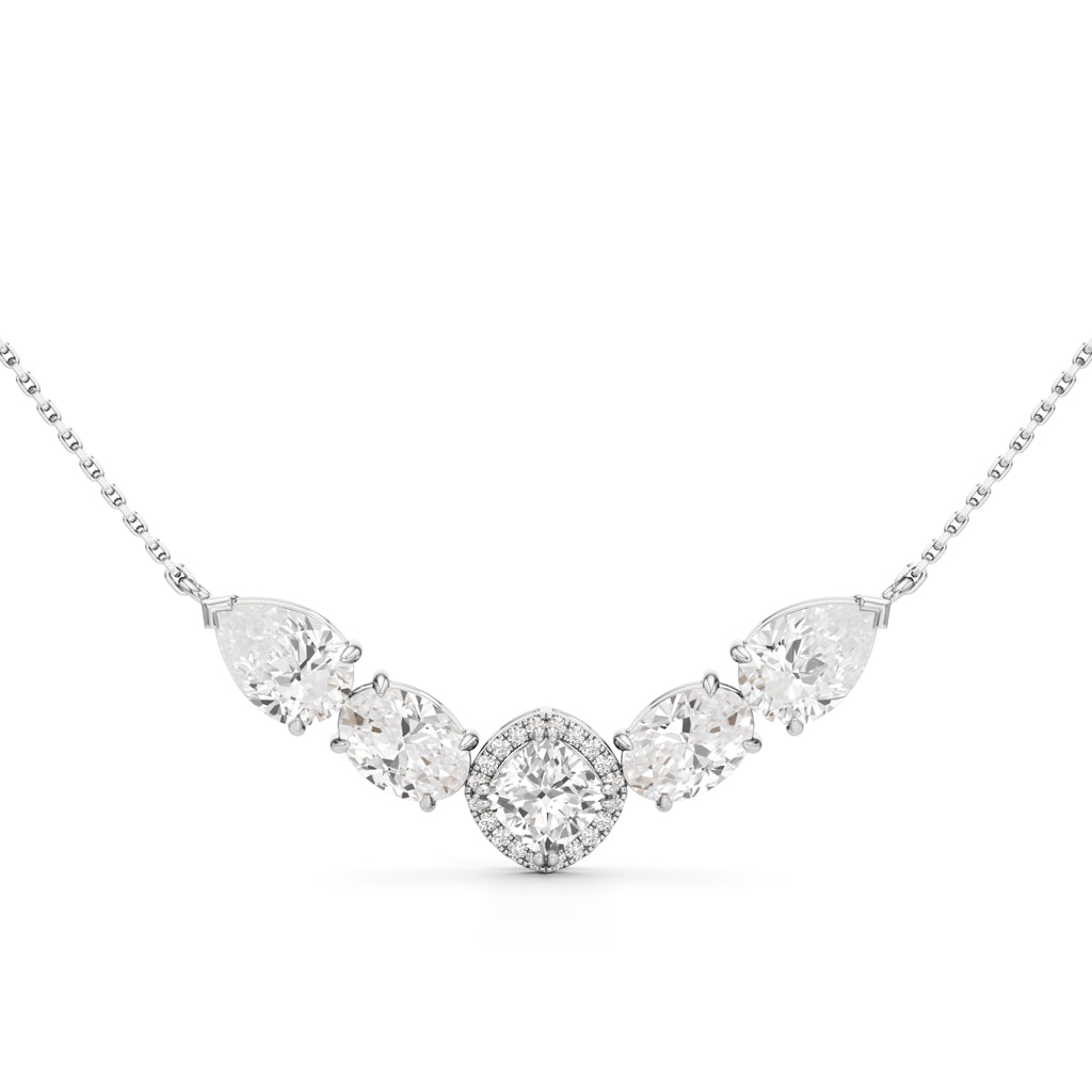 Celestia V-Curve Diamond Pendant Necklace