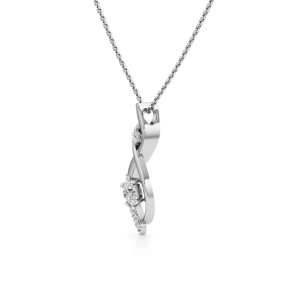 Celestia Curve Diamond Pendant Necklace