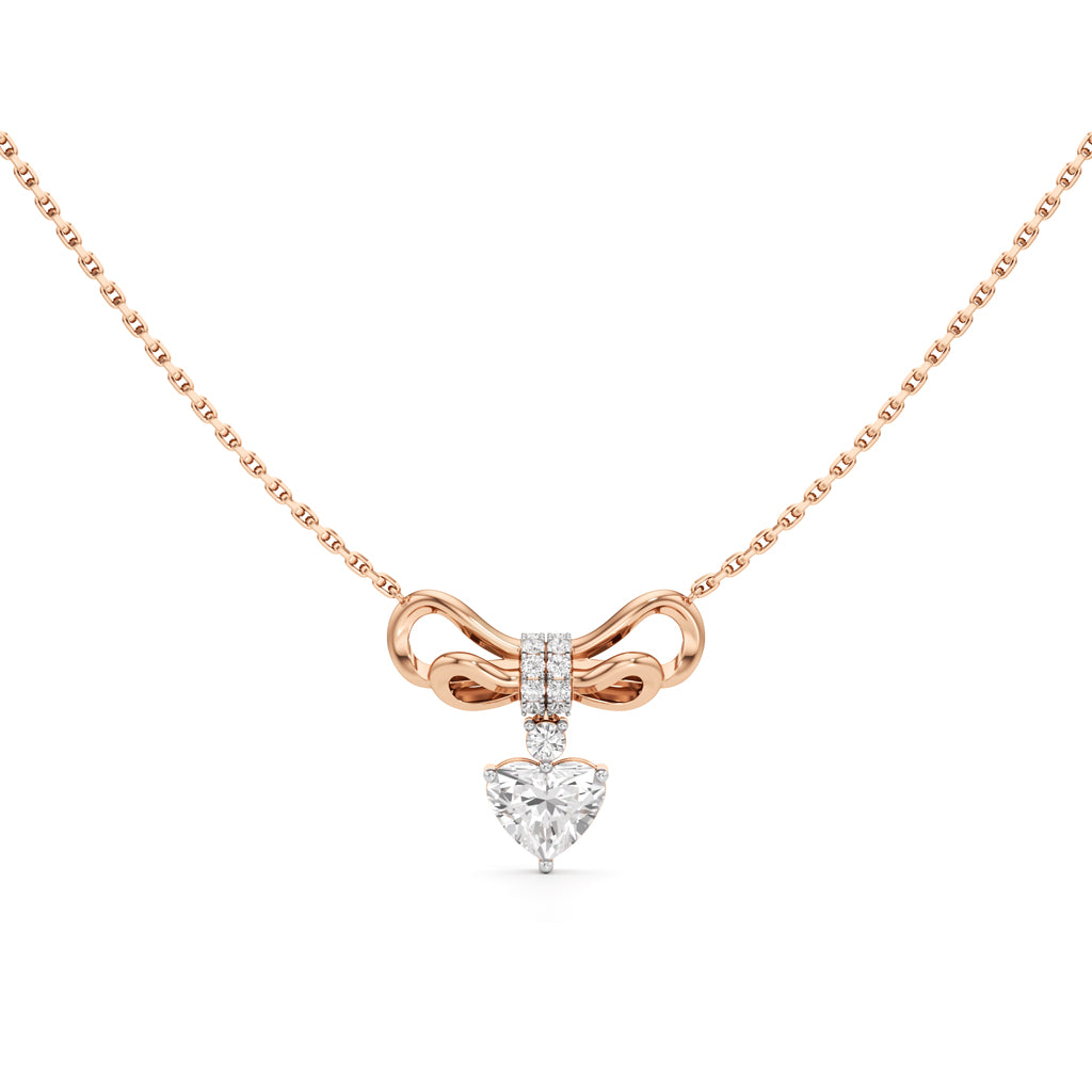 Amorette Heart Diamond Pendant Necklace