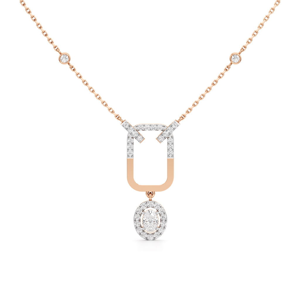 Celestia OvalDrop Diamond Necklace