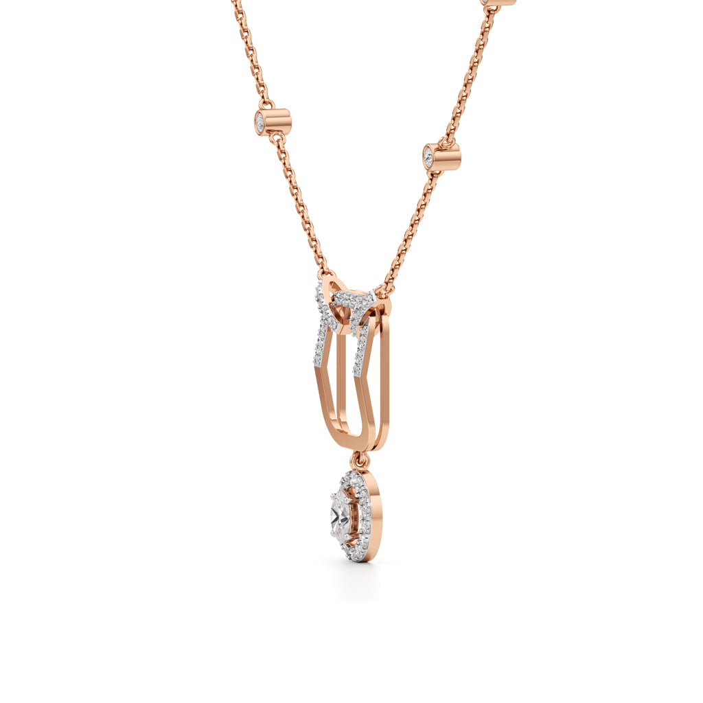 Celestia OvalDrop Diamond Necklace