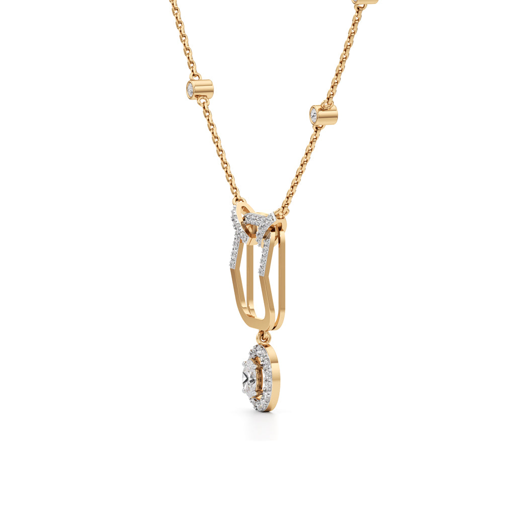 Celestia OvalDrop Diamond Necklace